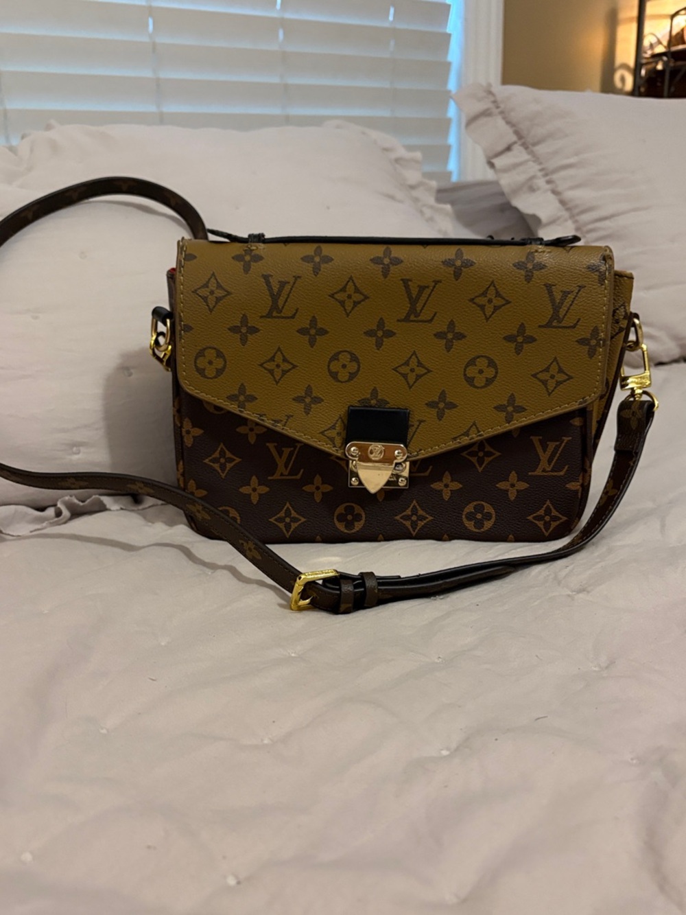 Inspired Two-Tone Monogram Crossbody Bag - Brown/Olive